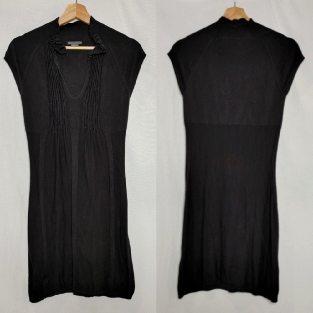Armani Exchange Dress Silk Cotton Knit Cap Sleeve Ribbed Keyhole Babydoll‎ M
